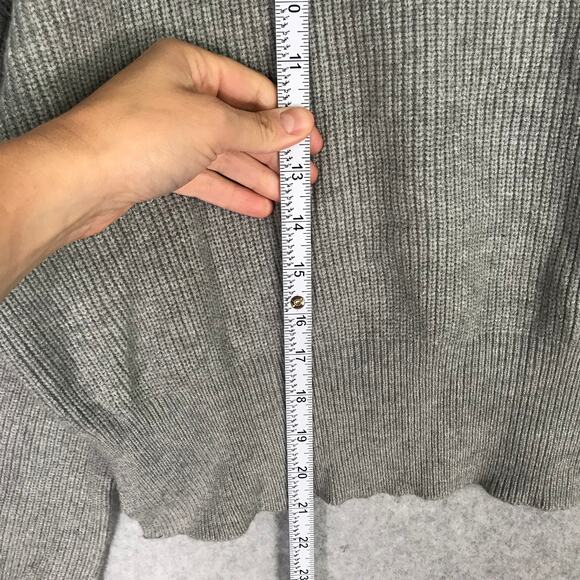 Sincerely Jules Sweater Womens Medium Gray Ribbed Crop Cozy Comfy Lounge Preppy - Picture 6 of 11